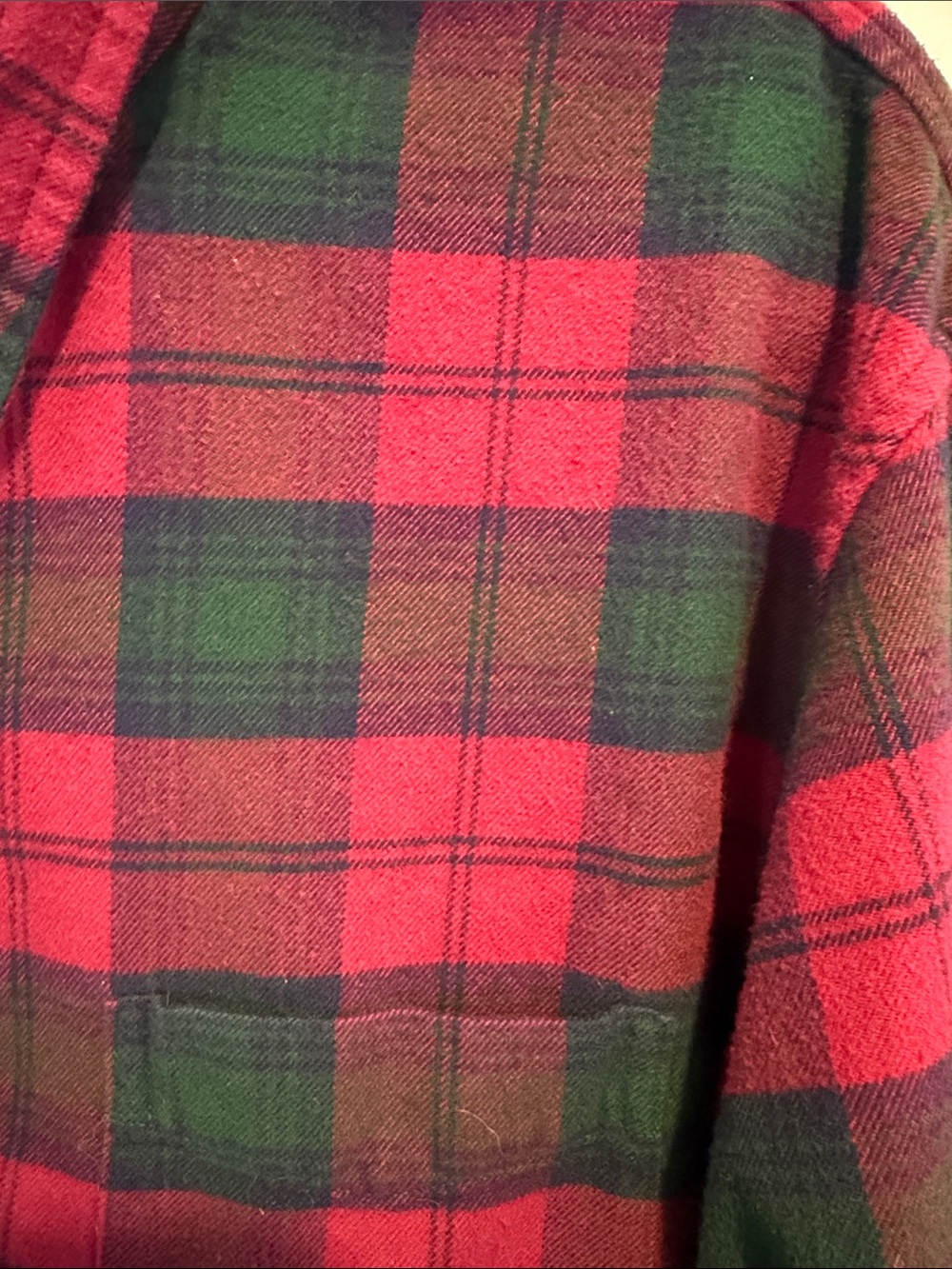 Lands’ End Men’s Xl super thick warm red and hunter green Flannel Shirt - Picture 4 of 11